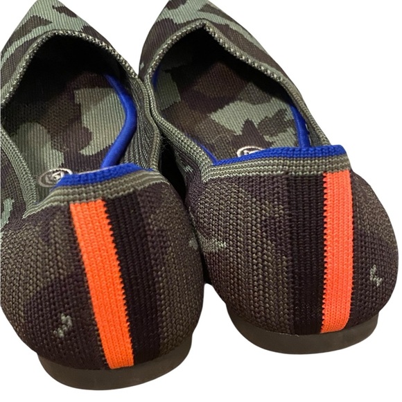 Rothys Shoes Womens Green Slip On Olive Camo Pointed Toe Flat Shoes - Picture 4 of 8